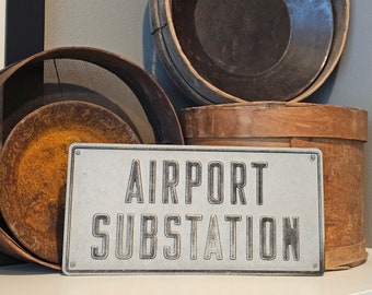Vintage 1950s Airport Sign / Airport Theme Decor / Advertising