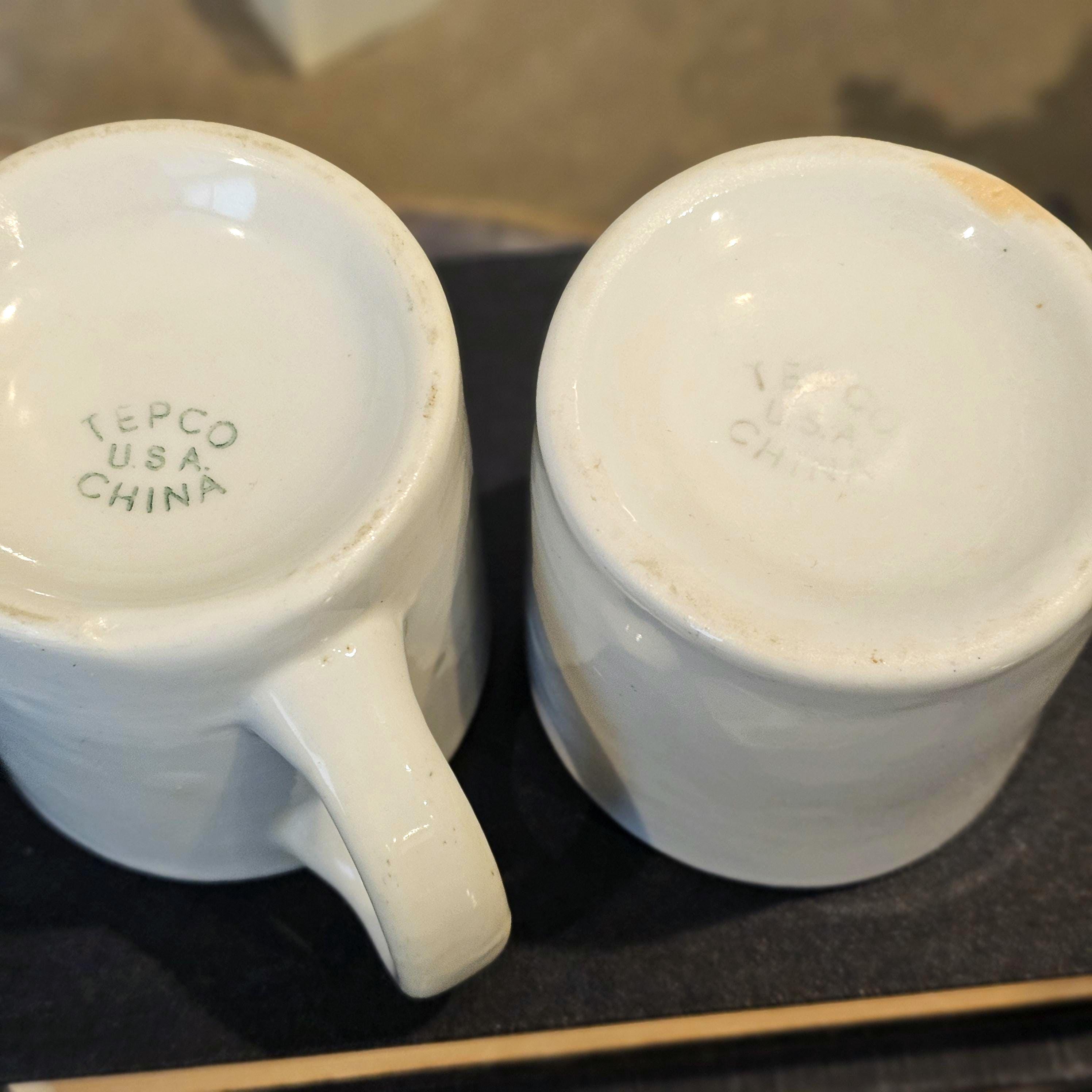 SET of Two Tepco Chunky Mugs / Ironstone / Restaurant Ware / China