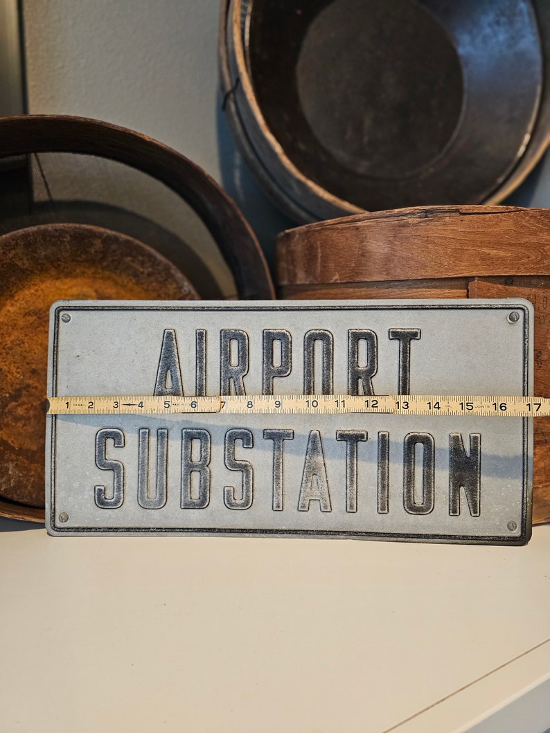 Vintage 1950s Airport Substation Metal Sign - Etsy