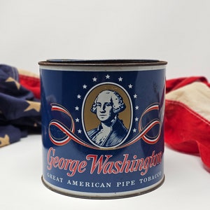 george washington pipe tobacco can GEORGE WASHINGTON Pipe Tobacco Tin / Americana / Advertising Tin