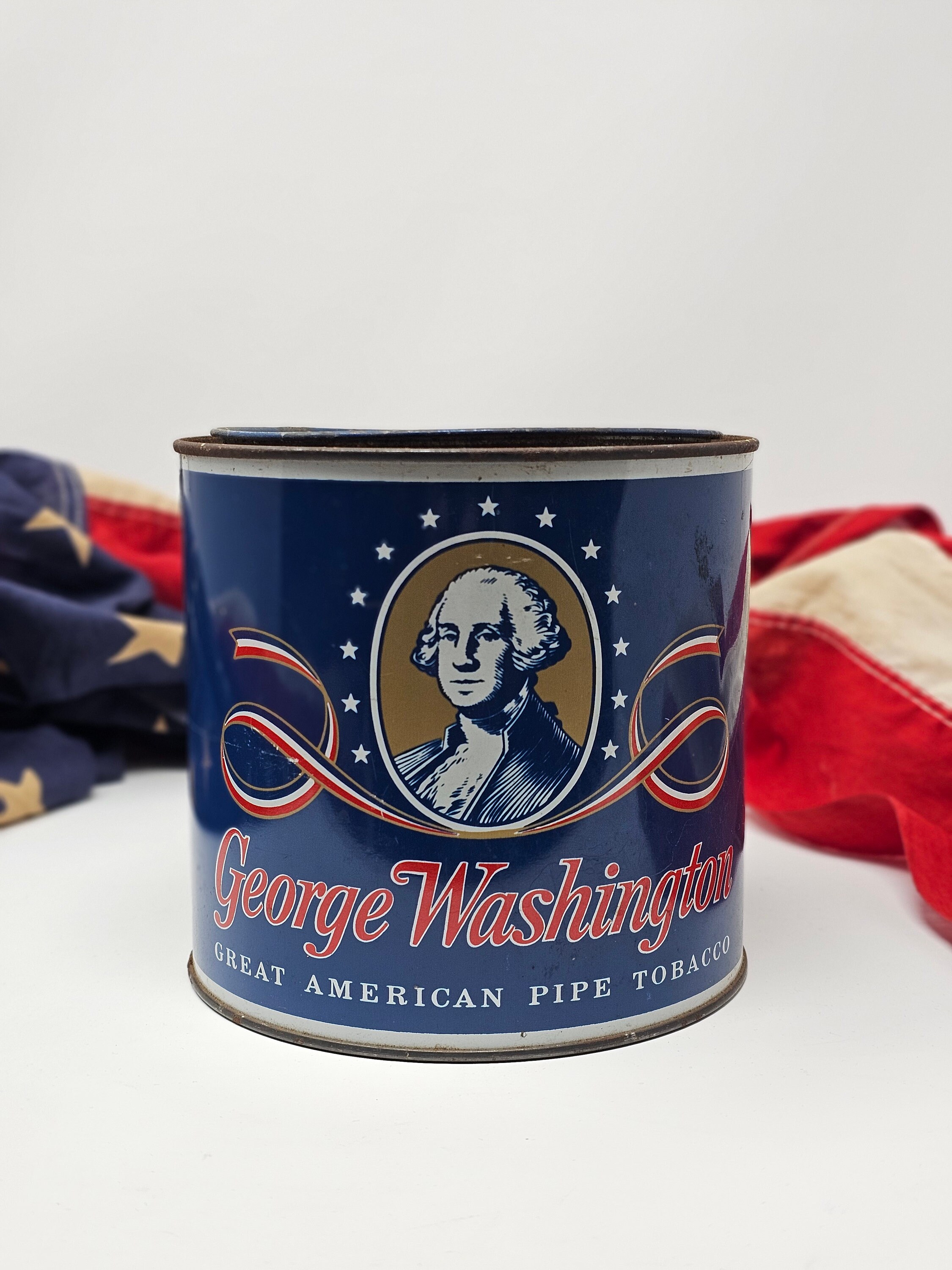 george washington pipe tobacco tin GEORGE WASHINGTON Pipe Tobacco Tin / Americana / Advertising Tin
