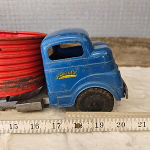 Camion Militaire Structo Toys 1950 - Jouet Métal Rouge Laissé Par Les Américains En France