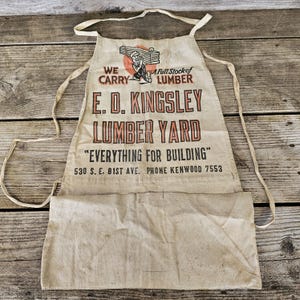 Vintage Canvas Lumber Advertising Apron / Shop Apron / Man Cave - Etsy