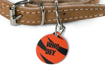 Cincinnati Bengals Who Dey Personalized Pet Tag