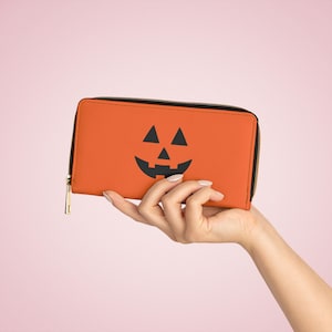 Halloween Kürbis Gesicht Reißverschluss Geldbörse
