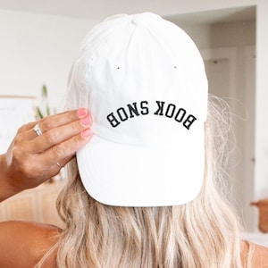 Embroidered Book Snob Hat, Bookworm Gift for Her, Book Lovers Gifts, Bookish Merch, Trendy Upside-Down Hat, Gifts for Readers, Booktok Hat