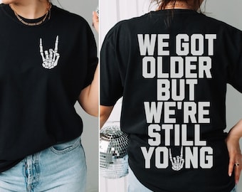 Comfort Colors Pop Punk Skeleton Hand Shirt, Elder Emo Gift