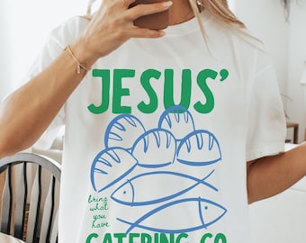 Trendy Christian T Shirt, Fishes and Loaves, Christian Comfort Colors, Fisherman Aesthetic Shirt, Retro Christian Tee, Trendy Graphic Tee