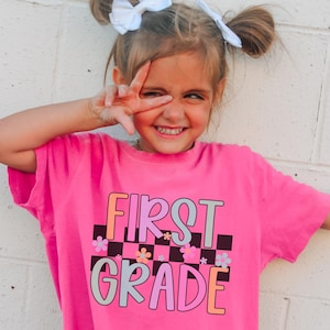 Kids First Grade Shirt, Hello First Grade Shirt, 1st Grade Shirts Girls, First Day of School, Back to School Shirt, 1st Grade Shirt for Kids