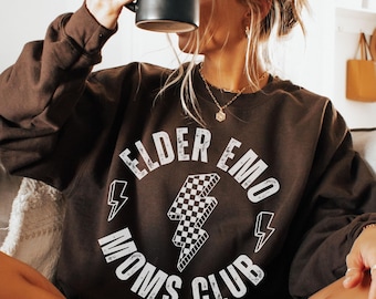 Elder Emo Moms Sweatshirt, Pop Punk Shirt, Elder Emo Gift, Emo Tee, Punk Rock Shirt, Emo Nite Tee, Emo Concert Sweatshirt, Emo Mom Club