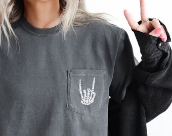 Comfort Colors Elder Emo Shirt, Pop Punk Shirt, Emo Gift, Rock on Shirt, Rock on Hand Tee, Punk Rock Shirt, Punk Shirt, Rock Music Shirt