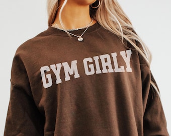 Gym Girly Oversized Crewneck Sweatshirt, Workout Apparel