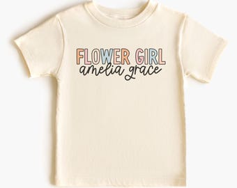 Personalized Flower Girl Shirt with Name, Gift for Flower Girl, Flower Girl Proposal, Toddler Flower Girl Top, Baby Flower Girl, Girls Tee