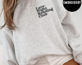 Embroidered Bookworm Sweatshirt, Embroidered Book Sweatshirt, Booklover Crewneck, Gift for Book Lover, Funny Bookish Shirt, Booktok Crewneck