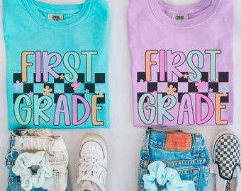 Kids First Grade Shirt, Hello First Grade Shirt, 1st Grade Shirts Girls, First Day of School, Back to School Shirt, 1st Grade Shirt for Kids