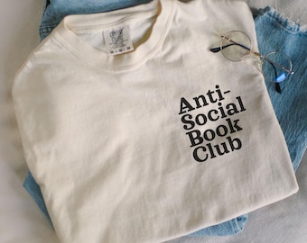Antisocial Book Club Shirt, Bookish Gifts, Bookish Shirt, Bookworm Shirt, Funny Reading Shirt, Gift for Book Lover Gifts, Book Club Gifts