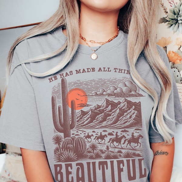 Christian Comfort Colors Tee, Aesthetic Christian Shirt, Bible Verse Shirt, Boho Christian Shirt, Western Christian Graphic Tees, Jesus Tee