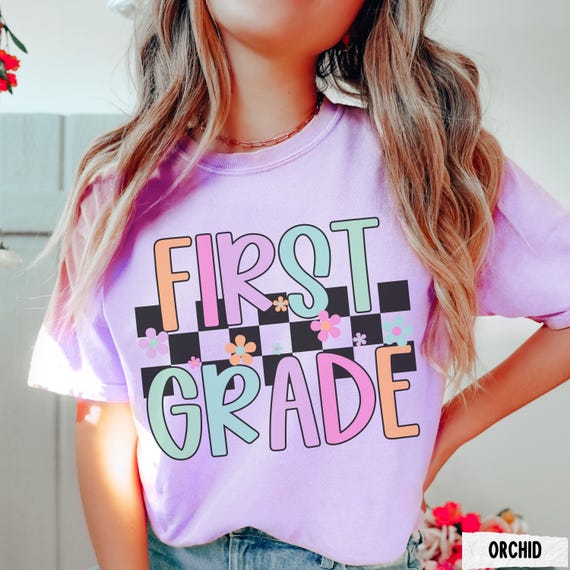 Retro First Grade Teacher Shirt, 1st Grade Teacher Comfort Colors Tee