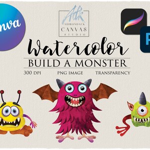 Adorable lot de cliparts Monster Maker : créez vos propres créatures - téléchargement immédiat !