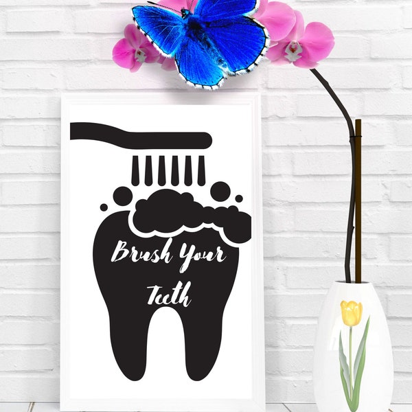 Brush Your Teeth Art - Etsy