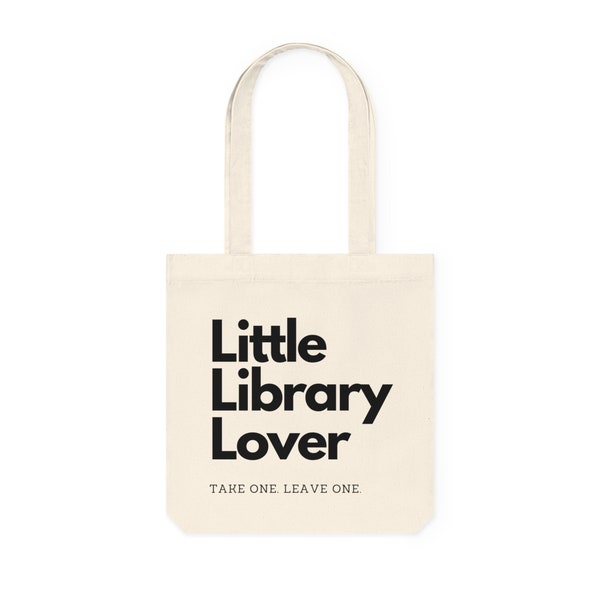 Little Library Lover Recyclable Woven Tote Bag, Book Tote Bag