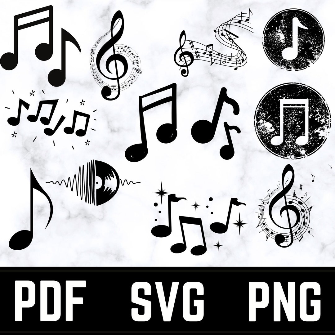 Music Notes SVG , Cut Files , Silhouette ,musical Notes Bundle ,digital ...