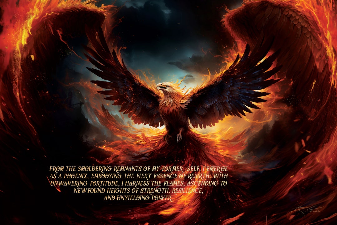 PHOENIX WALL ART, Phoenix Canvas, Phoenix Bird Art, Fire Phoenix