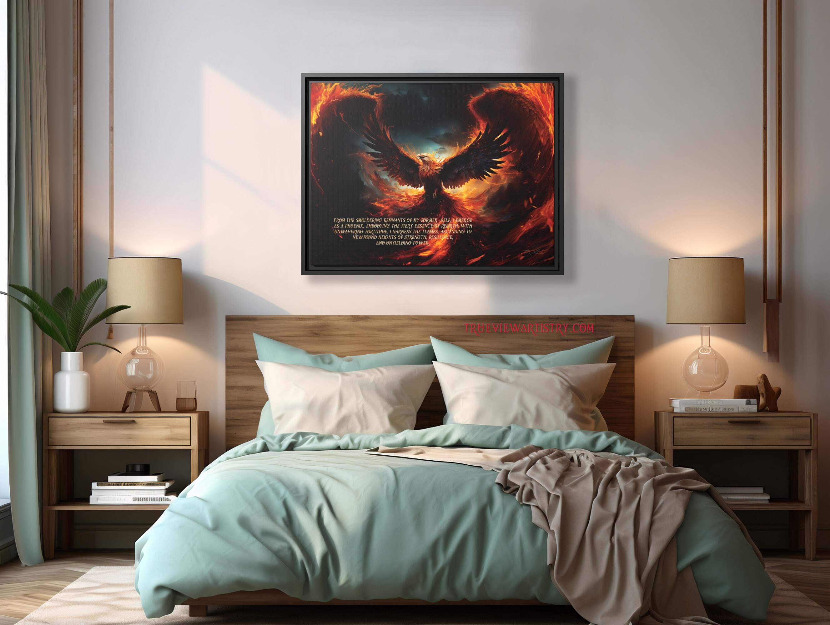 PHOENIX WALL ART, Phoenix Canvas, Phoenix Bird Art, Fire Phoenix