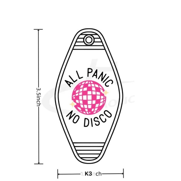 UV DTF sticker transfer, All Panic, No Disco,Motel Keychain