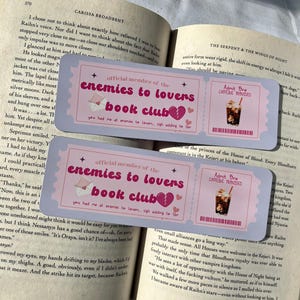 Enemies to Lovers Book Club Bookmark| Book Lovers Club| Book Trope Bookmark| Book Club Ticket| Romance Bookmark