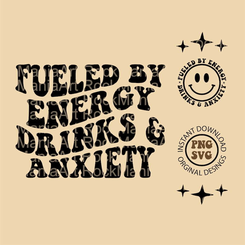 Fueled by Energy Drinks and Anxiety Fueled by Energy Drinks Etsy