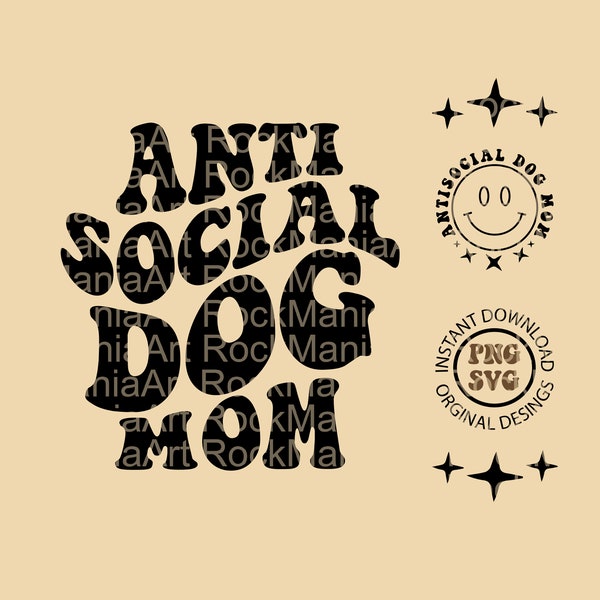 Anti Social Dog Mama, Anti Social Dog Mama SVG, Anti Social Dog Mama PNG, Trendy SVG, Trendy Png, SVG, Png