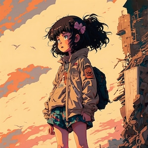 Cute Anime Girl Print