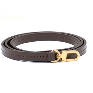 Dark Brown damier Ebene Leather Strap for LV Louis Vuitton 