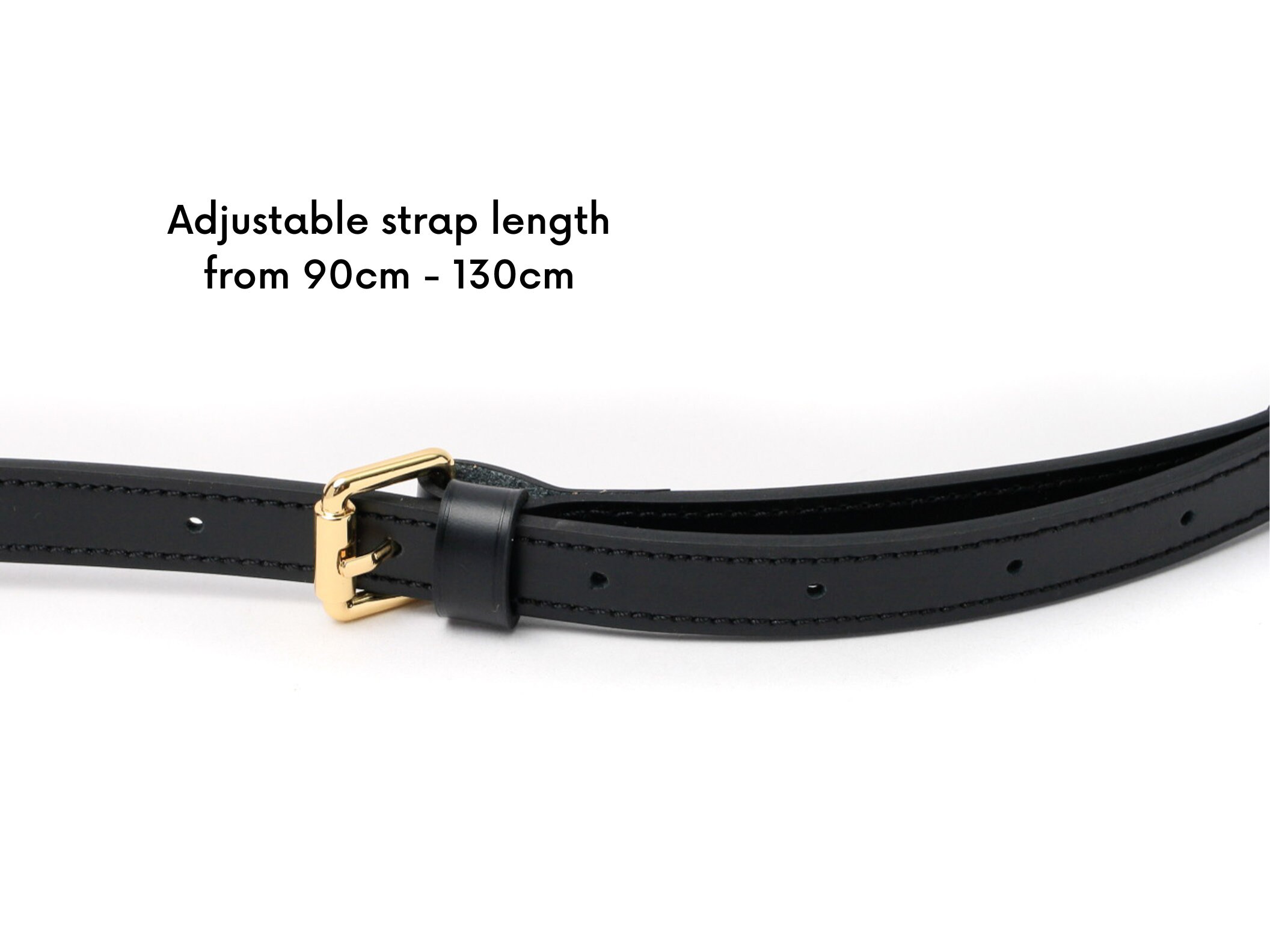 Black Leather Strap for Louis Vuitton Speedy Neonoe Trevi 
