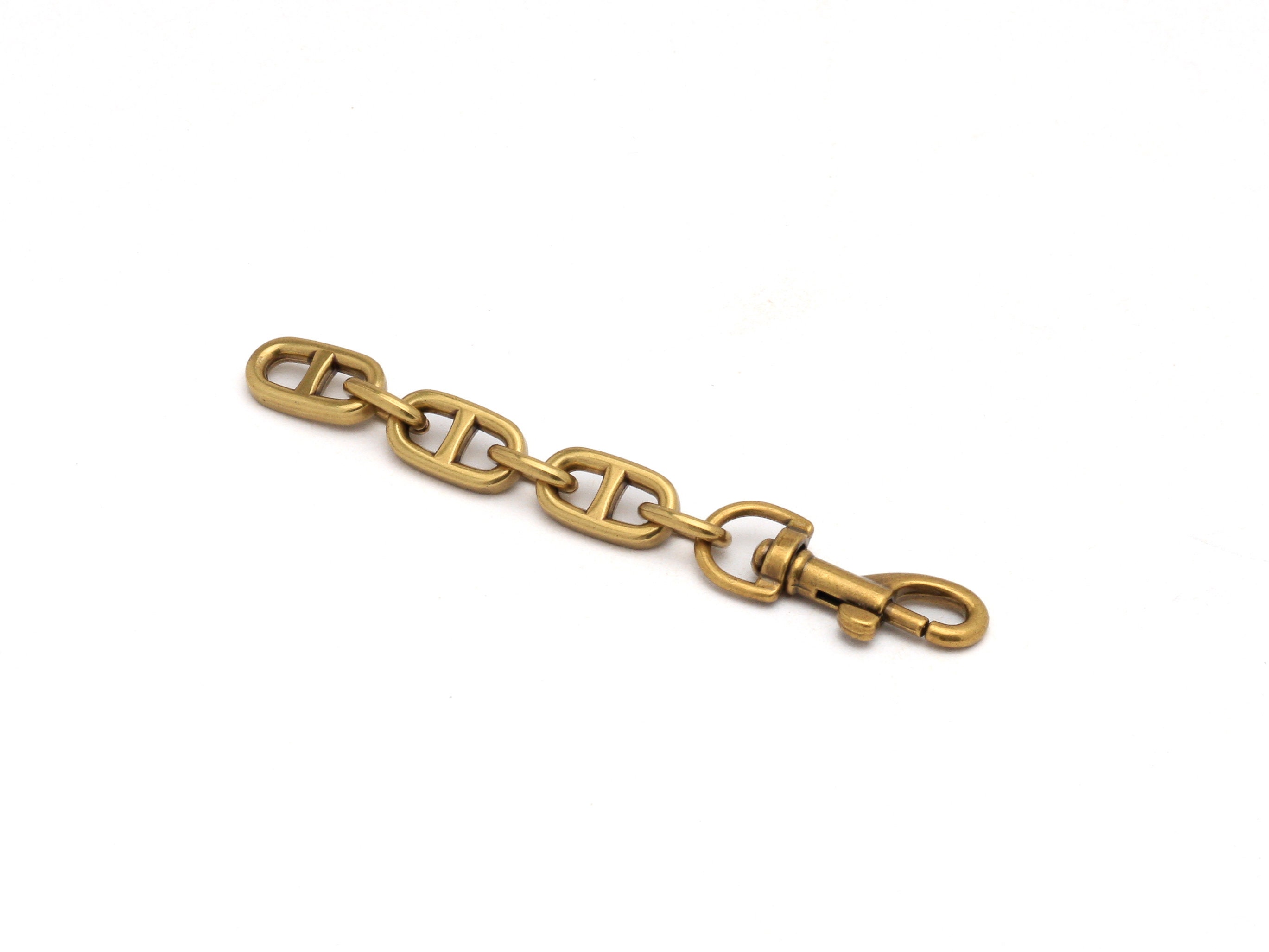 Strap Extender or Key Tether Fancy Cuban Link Chain With Swivel