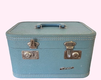 Mid 20th Century Vintage Monarch Train Case - Imperfect but Discounted - Structurally Sound with Stains