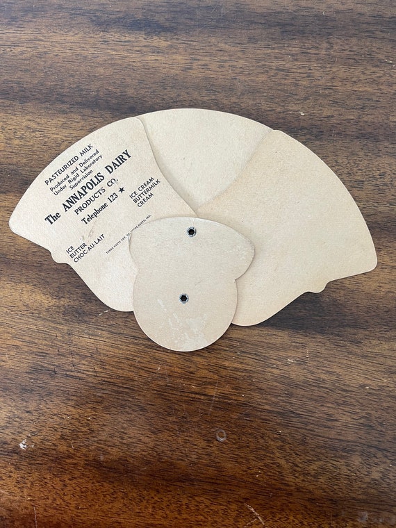 Vintage Cardboard Tri-Fold Hand Fan - Vintage Adv… - image 5
