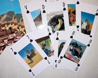 jeu de carte personnalisé 32 cartes et sa boîte personnalisées Recto Verso photos de vacances