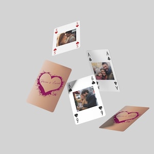 Jeu de cartes personnalisé couple - Cadeau unique Saint Valentin