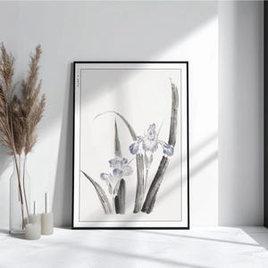 Hokusai Flower Ukiyo-e Print: Japanese Art Poster, Nature-Inspired Decor