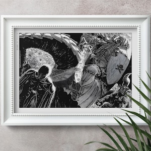 Berserk Manga Wall Art - Scary Art Print, Miura Wall Decor, Dark Art Prints, Manga Gift Ideas, Japanese Artistry, Manga Poster Print