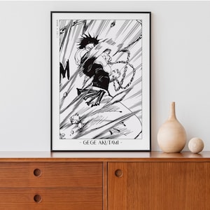 Shonen Anime Poster | Gege Akutami Kunstdruck, japanischer Manga Wandkunst Geschenke, A3/A4/A5 gerahmte Poster