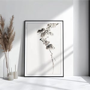 Hokusai Flower Ukiyo-e Print: Japanese Art Poster, Nature-Inspired Decor