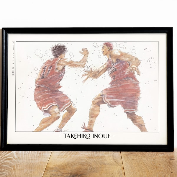 Slam Dunk Manga Art Print - basketball poster, Sakuragi Wall Art, sports artwork, manga gift ideas, Japanese Art Work, Anime Artistry