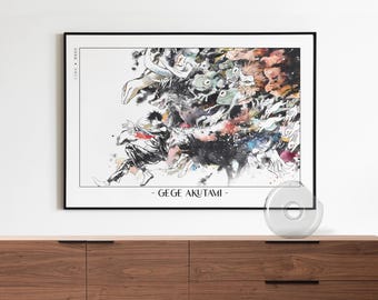 Shonen Anime Poster | Gege Akutami Kunstdruck, japanischer Manga Wandkunst Geschenke, A3/A4/A5 gerahmte Poster