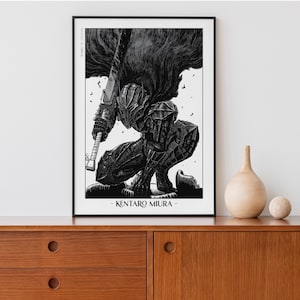 Berserk Manga Poster, Kentaro Miura Kunstdruck, Japanische Anime Wandkunst Geschenke, A3/A4/A5 gerahmte Poster
