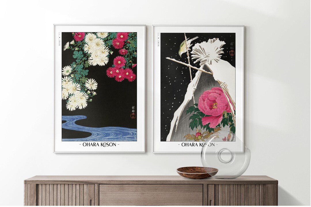 Ohara Koson Art Print Set of 2 | Japanese Flowers Artwork - Etsy UK