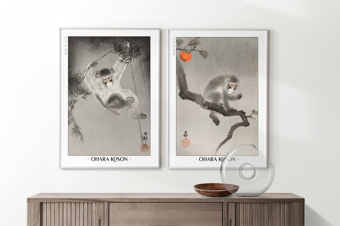 Set of 2 Ukiyoe Wall Art Ohara Koson Wall Art, Natureinspired Decor
