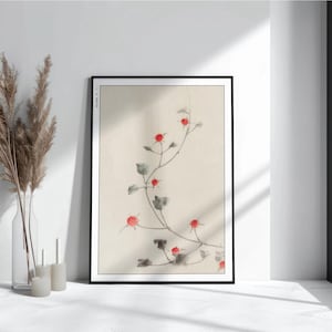 Hokusai Flower Ukiyo-e Print: Japanese Art Poster, Nature-Inspired Decor